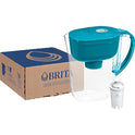 Brita - Jarra de filtro de agua para llave y agua potable con 1 filtro estándar, dura 2 meses, capacidad de 6 tazas, sin BPA, turquesa