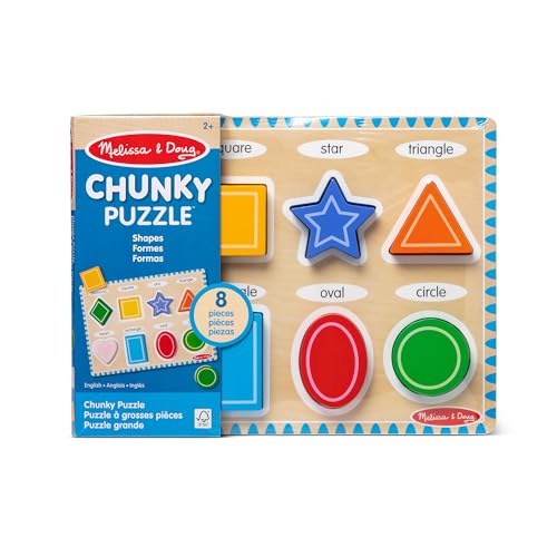 Melissa & Doug Shapes Rompecabezas de madera grueso