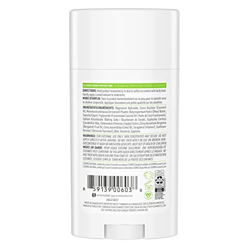 Schmidt's Aluminum Free Natural Deodorant for Women & Men, Bergamot & Lime with 24 Hour Odor Protection, Certified, Vegan, Cruelty Free, Citrus, 5.3 Oz, Pack of 2
