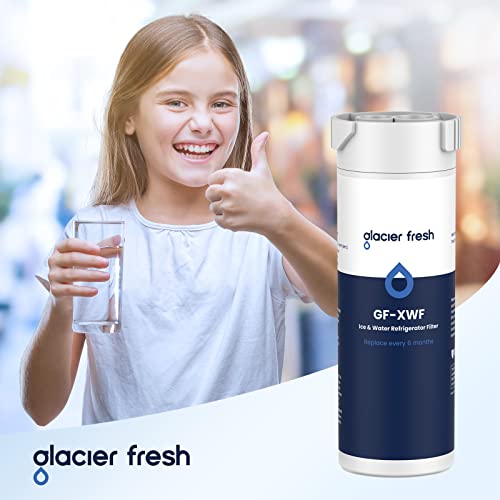 GLACIER FRESH XWF - Filtro de agua de repuesto para nevera GE XWF, paquete de 2 (no XWFE)