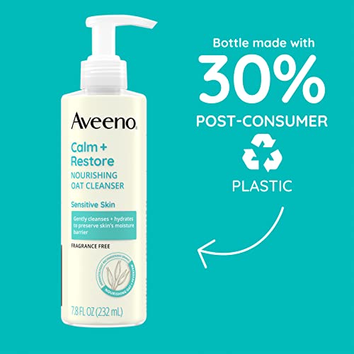 Aveeno Calm + Restore Triple Oat Hydrating Face Serum for Sensitive Skin, Gentle & Lightweight Facial Serum to Smooth & Fortify Skin