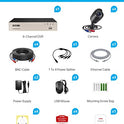 zosi 8-Channel HD-TVI 720P 1080N DVR Cámara de vigilancia de video Seguridad Kit 8 x 1280TVL Cámaras de interior exterior IR resistente a la intemperie 65 pies 20 m de visión nocturna con IR Cut sin disco duro