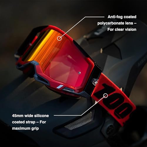 100% Racecraft 2 Premium Protective Sport Goggles with Nose Guard