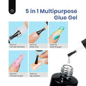 beetles Gel Polish - Kit de uñas de gel para uñas y pegamento Beetles, gel de uñas y gel base 2 en 1 con 500 piezas de puntas de ataúd y lámpara LED, kit de uñas acrílicas para manualidades, kit fácil de extensiones de uñas