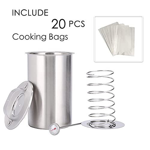 Máquina de jamón de acero inoxidable, prensa de carne con termómetro y 20 bolsas de cocina, olla de jamón a presión para carne casera
