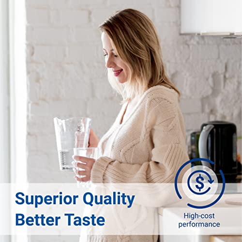 AQUA CREST 644845 Filtro de agua para refrigerador Bosch Ultra Clarity 900077104, 9000194412, 644845, B26FT70SNS, B22CS80SNS, B22CS50SNS, Haier 0060820860, Miele KWF1000, 3 Filtros