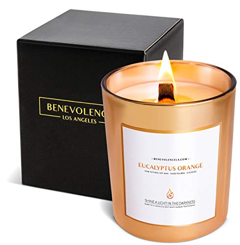 Benevolence LA - Velas aromáticas de Soja, Velas de aromaterapia, Velas relajantes de Vidrio de Oro Rosa, Velas aromáticas perfectas para decoración del hogar y Alivio del estrés, Velas no tóxicas
