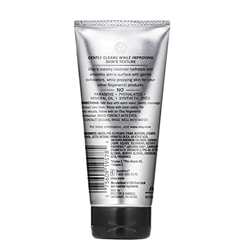 Olay Regenerist Regenerating Cream Face Cleanser, 5. Fluid Ounce (Pack of 3)