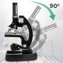 AmScope 120X-1200X 52 Piezas de microscopio para Principiantes para niños con microscopio de Cuerpo de Metal, Diapositivas de plástico, luz LED y Caja de Transporte