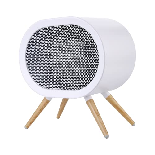 F.EASY.D Calentador de espacio, calentador de espacio pequeño de 1000 W para uso en interiores, calentador de cerámica PTC de calentamiento rápido, bonito calentador de espacio portátil para oficina, hogar, recámara, baño, computadora