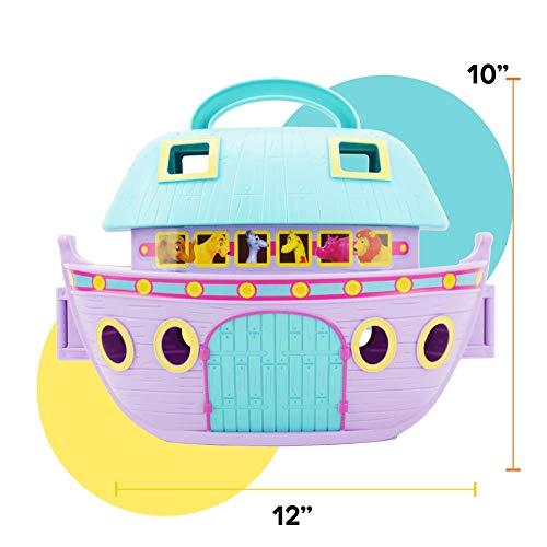 Boley Noah's Ark - Juego de 29 piezas de juguetes de historia bíblica para niños con barco, cifras de Noé y esposa, animales del zoológico y accesorios de granero, juegos bíblicos para niños y niñas