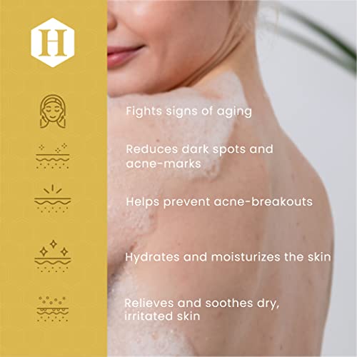 Gentle Moisturizing Organic Face & Body Wash (4 oz) Manuka Honey, Eczema, Psoriasis, Acne, Rosacea, Aloe Vera, Botanicals, No Parabens, No Sulfates, No Fragrance, Non-Allergenic by Honeyskin