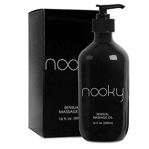 Nooky Massage Oil with 100% Premium Natural Ingredients. Relaxing Essential and Sweet Almond Oils for Massaging 16oz