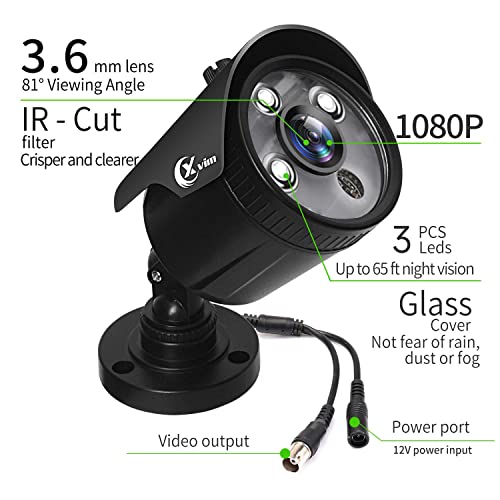 XVIM 8CH 1080P Security Camera System Outdoor with 1TB Hard Drive Pre-Install CCTV Recorder 8pcs HD 1920TVI Upgrade Outdoor Home Surveillance Cameras with Night Vision Easy Remote Access Motion Alert