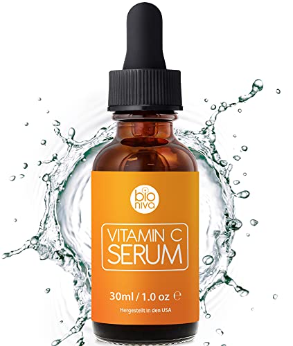 Bioniva 20% Vitamin C Serum for Face Vitamin E, Hyaluronic Acid. Vegan, Organic Anti Wrinkle & Anti Aging Serum. Reduce Wrinkles & Fine Lines & Stimulate Collagen. Dermaroller Microneedling 1oz