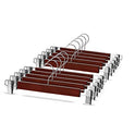 ZOBER Perchas de madera de alta calidad para pantalones con clips de metal con clip de agarre para pantalones, acabado liso de madera maciza, gancho giratorio de 360° – gancho de clip para pantalones, faldas, pantalones