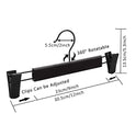 Warom - Perchas para pantalones, 20 unidades, de plástico negro, con clips grandes antideslizantes y gancho giratorio de 360 grados