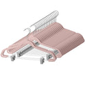 ZOBER - Perchas de terciopelo para pantalones de alta calidad, resistentes y duraderas, con clips de metal, gancho giratorio cromado de 360 grados, ultra delgadas, antideslizantes, con muescas