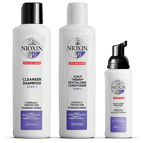 Nioxin Kits de sistema de tamaño completo 2, 4 y 6, 3 piezas, champú para pérdida de cabello, acondicionador y tratamiento del cuero cabelludo, para progresar a adelgazamiento avanzado del cabello, suministro de 3 meses