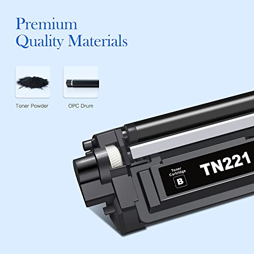 Valuetoner - Cartucho de tóner Compatible con Brother TN221BK TN221 TN 221 TN-221 para Usar con Impresora HL-3140CW HL-3150CDN HL-3170CDW MFC-9330CDW HL-3180CDW MFC-9130CW (Paquete de 2)