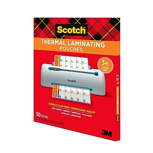 Scotch Thermal Laminating Pouches 8.9 x 11.4 Inches 3 mil, 100-Pack (TP3854-100)