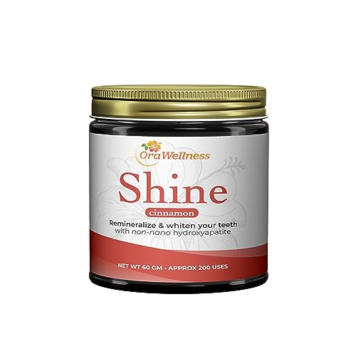 OraWellness Shine Remineralizing Natural Teeth Whitening Powder, Tooth Stain Remover and Polisher With Kaolin Clay Powder, Cinnamon
