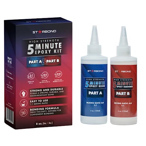 Starbond Epoxi de 5 minutos, 1:1-4 oz. Parte A, 4 oz. Parte B, 8 oz.