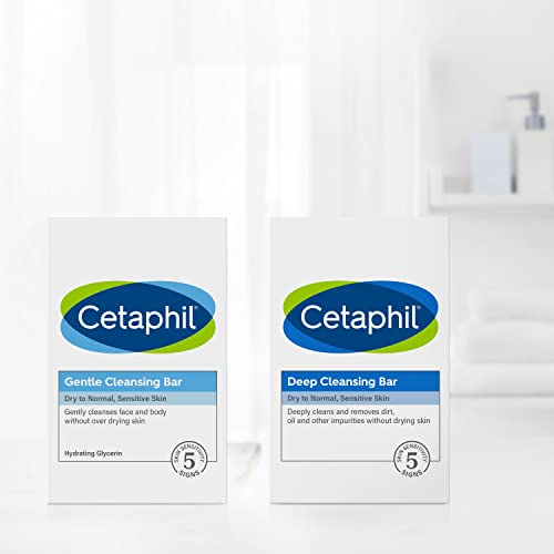 Cetaphil Gentle Cleansing Bar, Hypoallergenic, 4.5 Ounce (Pack of 6)