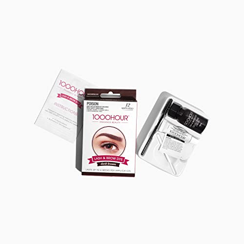 1000 Hour Eyelash & Brow Dye/Tint Kit Permanent Mascara (Dark Brown) by 1000Hour