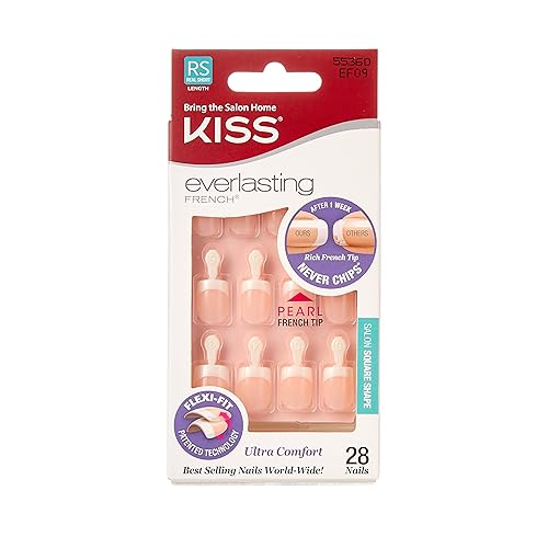 Kiss Products Everlasting Juego de uñas francesas con cadena de perlas, 0,0 kg