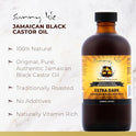 Sunny Isle Aceite de ricino negro jamaicano extra oscuro, 8 onzas
