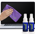 Screen Cleaner Kit - Best for Laptop, iPad, Eyeglass, LED, LCD, TV - Includes 2-2oz Spray Bottles and 3 Premium Purple Microfiber Cloths - Great for Travel, Smartphone, Touchscreen, Kindle, Sunglass