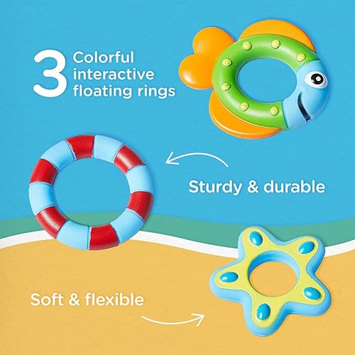 Nuby Flotante Pulpo Púrpura con 3 anillos Hoopla Interactivo Juguete de baño