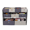 Humble Crew Organizador de juguetes para niños con 9 contenedores de tela de almacenamiento, color gris