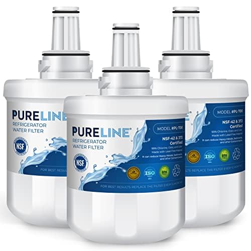 Samsung DA29-00003G repuesto de filtro de agua premium certificado. Compatible con Samsung DA29-00003G y Samsung AQUA-PURE Plus. Diseñado para un ajuste exacto y estándares como filtro original – Pureline (3 unidades)