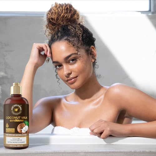WOW Skin Science Coconut Milk Hair Conditioner for Dry Hair - Deep Conditioner for Dry Damaged Hair Sulfate Free Conditioner - Curly Hair Conditioner - Conditioner for Men & Women