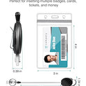 Puroma - Carrete retráctil con mosquetón vertical resellable impermeable para tarjetas de identificación y llavero para tarjetero, llavero