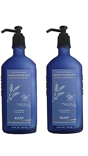 Loción corporal de lavanda y vainilla con aceites esenciales naturales de Bath and Body Works, paquete de 2