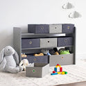 Humble Crew Organizador de juguetes para niños con 9 contenedores de tela de almacenamiento, color gris