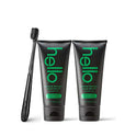 Hello Oral Care Activated charcoal + hemp sls free whitening toothpaste and black bpa-free toothbrush