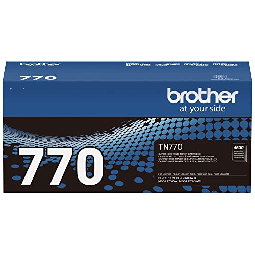 Brother TN770 Cartucho de tóner negro de alto rendimiento, hasta 4.500 páginas de rendimiento, cartucho de reposición de Amazon Dash