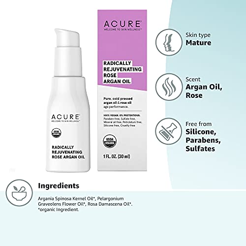 Acure Aceite ligero rejuvenecedor de argán y rosas 30ml