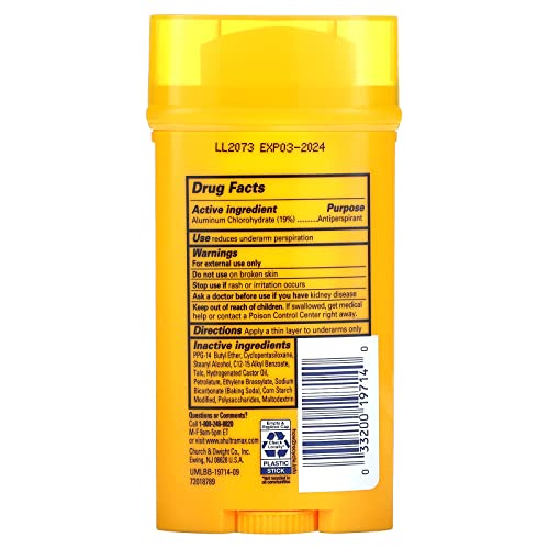 ARM & HAMMER ULTRAMAX Anti-Perspirant Deodorant Invisible Solid Unscented 2.60 oz