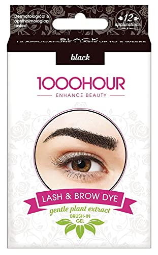 1000 Hour Eyelash & Brow Dye/Tint Kit Permanent Mascara (Black)