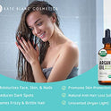 Aceite de argán marroquí, certificado USDA, orgánico, virgen, 100% puro, prensado en frío por Kate Blanc. Estimula el crecimiento para cabello seco y dañado. Hidratante para la piel. Protector de uñas.