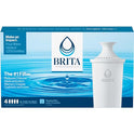 Brita Longlast Filtro de agua, filtros de repuesto de larga duración para jarras y dispensadores, Estándar, Blanco, 4ct, 4, 4