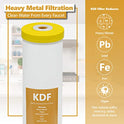 Express Water FLTWH2045K - Filtro de agua de degradación cinética - KDF de carbono catalítico de gran capacidad, filtración de metal pesado para toda la casa, 11,4 x 50,8 cm, color blanco