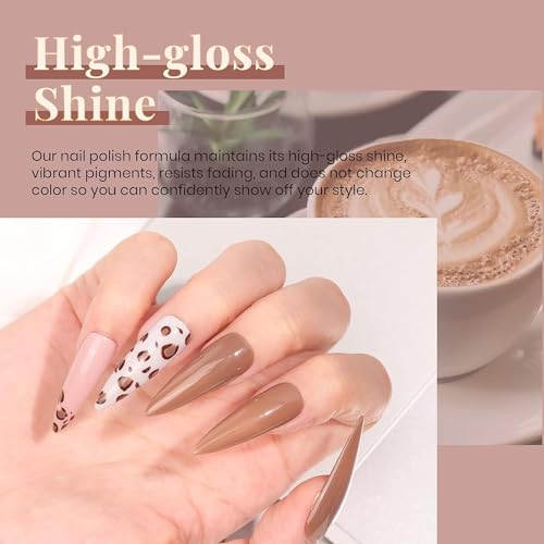 Beetles Gel Polish - Kit de esmalte de uñas en gel Beetles con luz UV, kit de inicio, colección Coffee Cafe, marrón neutro, beige, color malva, esmalte en gel, lámpara de uñas LED UV, base, capa superior de gel, bricolaje, regalo de manicura para el hogar