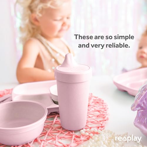 Re-Play Made in USA 10 oz tazas sin derrames para bebés, niños pequeños y niños | Hecho de jarras de leche recicladas ecológicas | Libre de BPA | Apto para lavavajillas | (3 unidades)