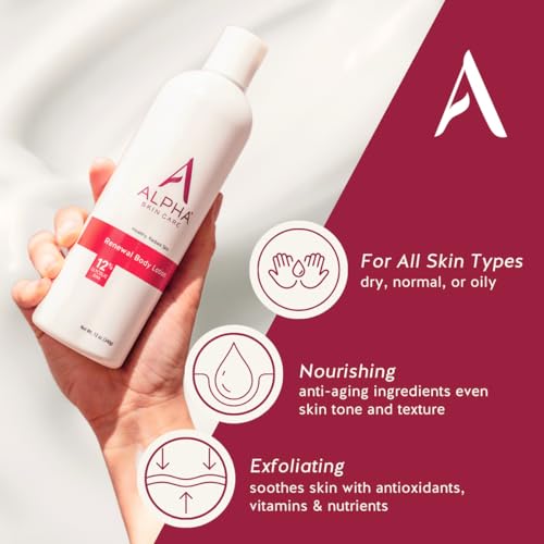 Alpha Skin Care Revitalizing Body Lotion with 12% Glycolic AHA, 12 Ounce